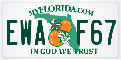 FL license plate EWAF67