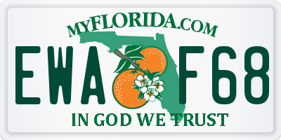 FL license plate EWAF68