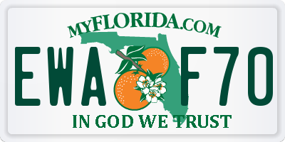FL license plate EWAF70