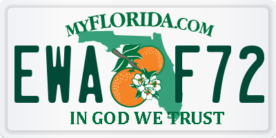 FL license plate EWAF72