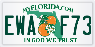 FL license plate EWAF73