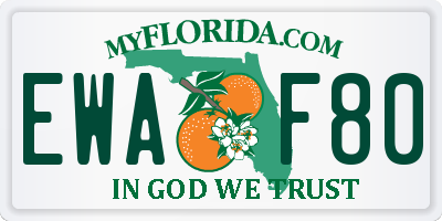 FL license plate EWAF80