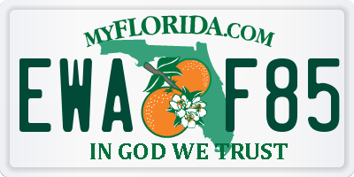FL license plate EWAF85