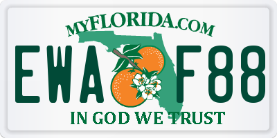 FL license plate EWAF88
