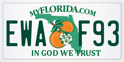 FL license plate EWAF93
