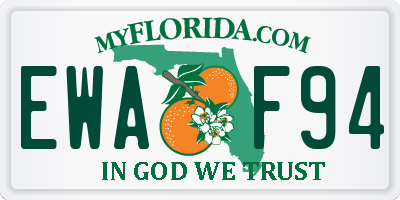 FL license plate EWAF94