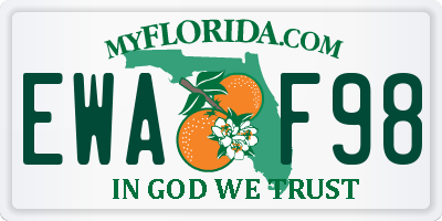FL license plate EWAF98
