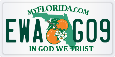 FL license plate EWAG09