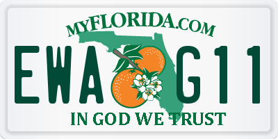 FL license plate EWAG11