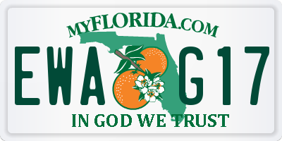FL license plate EWAG17