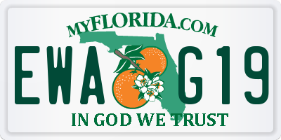 FL license plate EWAG19