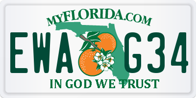 FL license plate EWAG34