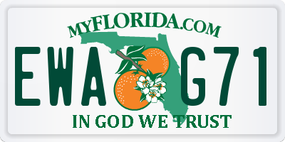 FL license plate EWAG71