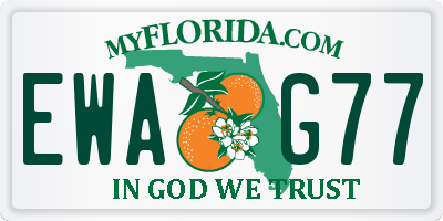 FL license plate EWAG77