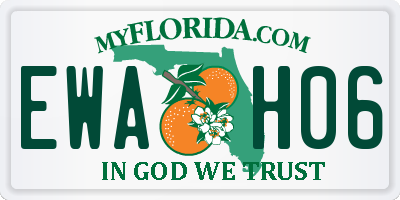 FL license plate EWAH06