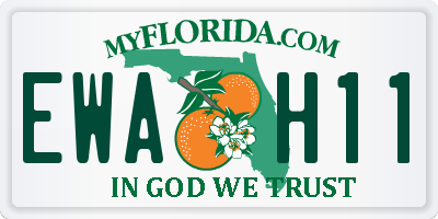 FL license plate EWAH11