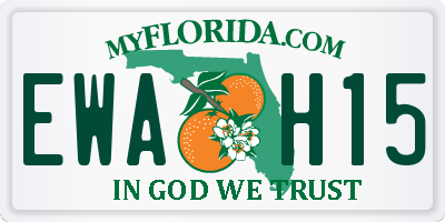 FL license plate EWAH15