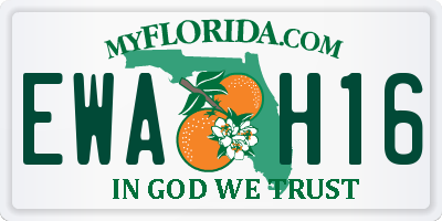 FL license plate EWAH16