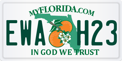 FL license plate EWAH23
