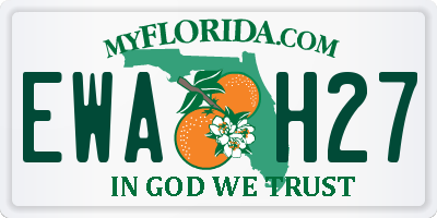 FL license plate EWAH27