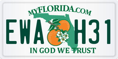 FL license plate EWAH31