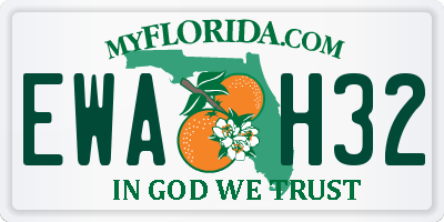 FL license plate EWAH32