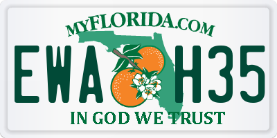 FL license plate EWAH35