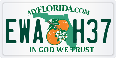 FL license plate EWAH37