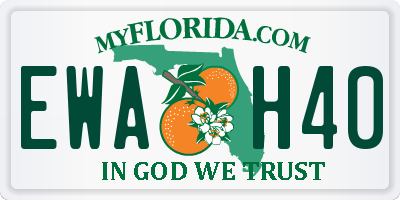 FL license plate EWAH40