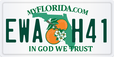 FL license plate EWAH41