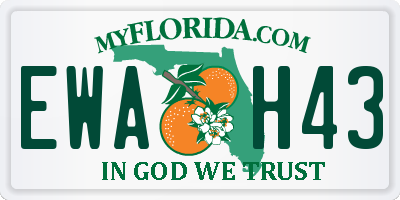 FL license plate EWAH43