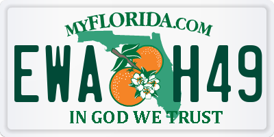 FL license plate EWAH49