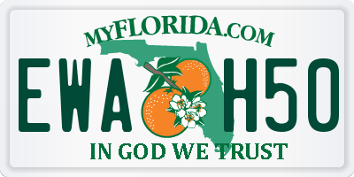 FL license plate EWAH50