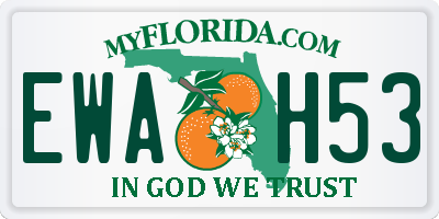 FL license plate EWAH53