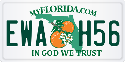 FL license plate EWAH56
