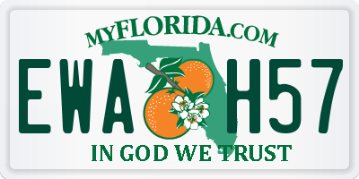 FL license plate EWAH57