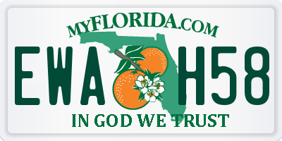 FL license plate EWAH58