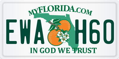 FL license plate EWAH60