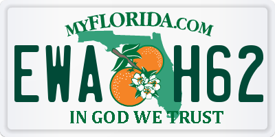FL license plate EWAH62