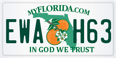 FL license plate EWAH63
