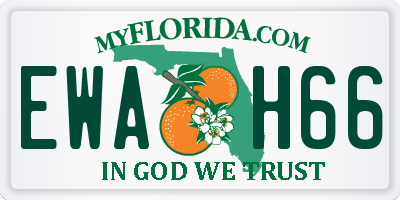 FL license plate EWAH66