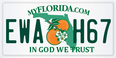 FL license plate EWAH67
