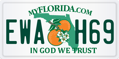 FL license plate EWAH69