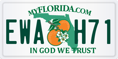 FL license plate EWAH71