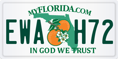 FL license plate EWAH72