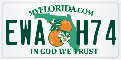 FL license plate EWAH74