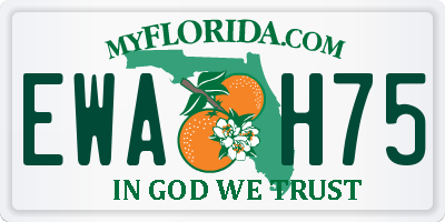 FL license plate EWAH75