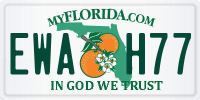 FL license plate EWAH77