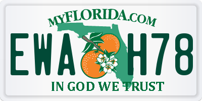 FL license plate EWAH78