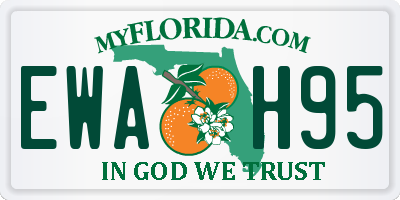 FL license plate EWAH95